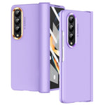 Til Samsung Galaxy Z Fold4 5G Anti-fald Sammenklappelig Telefonetui Fuld Beskyttelse Hængsel Hårdt PC Telefoncover med To Forgyldte Linsecirkler
