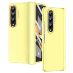 Til Samsung Galaxy Z Fold4 5G Anti-fald Sammenklappelig Telefonetui Fuld Beskyttelse Hængsel Hårdt PC Telefoncover med To Forgyldte Linsecirkler