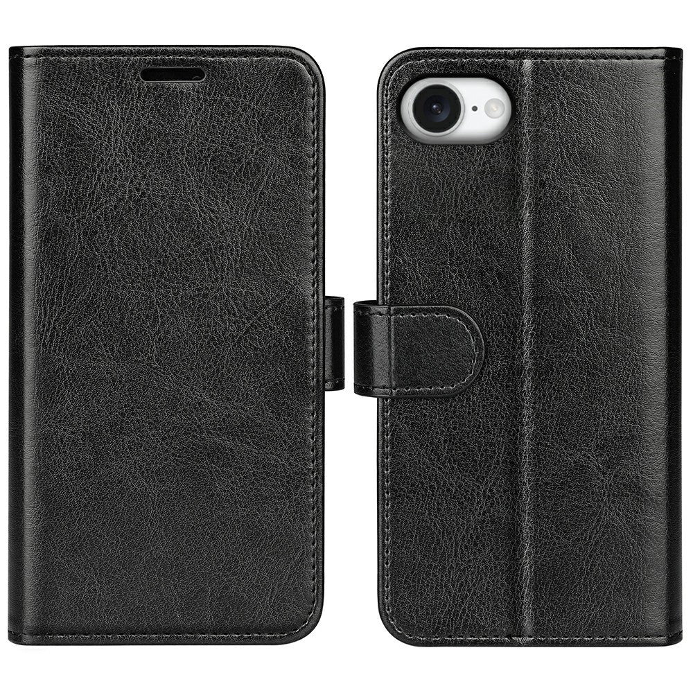 Til iPhone 17e / 16e Pung Etui Crazy Horse Tekstur Stativ Læder Telefoncover
