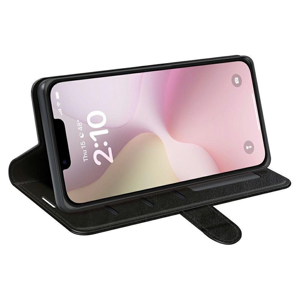 Til iPhone 17e / 16e Pung Etui Crazy Horse Tekstur Stativ Læder Telefoncover
