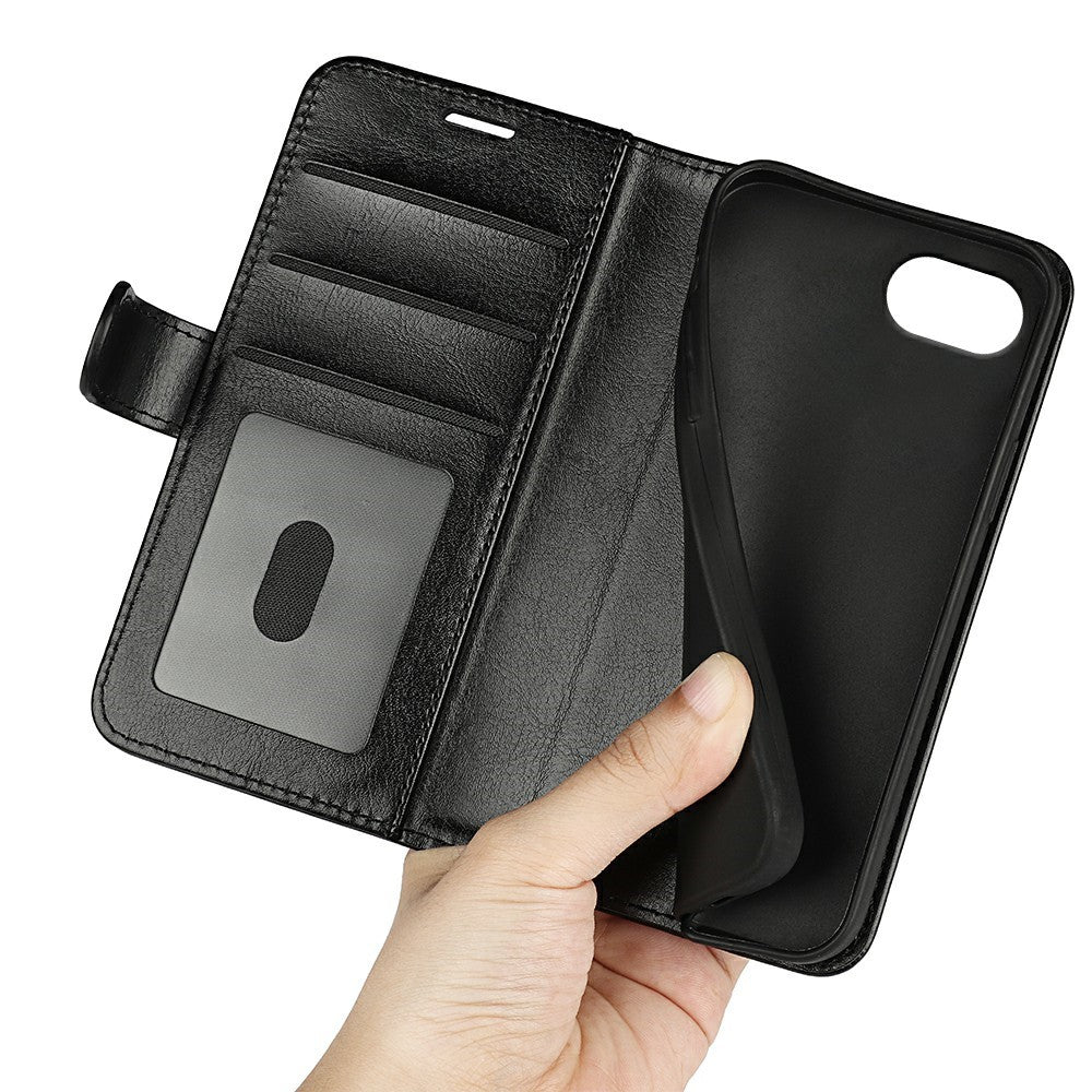 Til iPhone 17e / 16e Pung Etui Crazy Horse Tekstur Stativ Læder Telefoncover