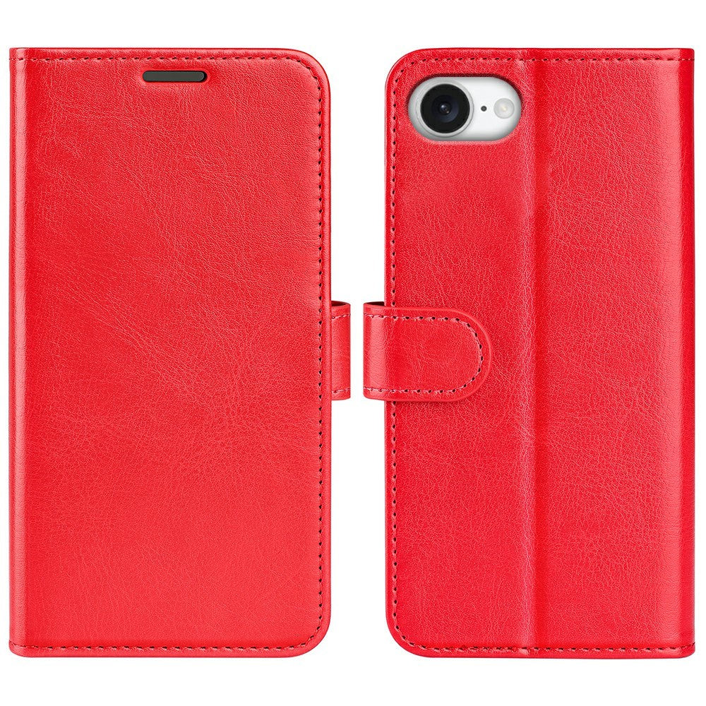 Til iPhone 17e / 16e Pung Etui Crazy Horse Tekstur Stativ Læder Telefoncover
