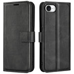 Til iPhone 17e / 16e Stand Cover Ridsefast Kalveskindsstruktur Læder Telefoncover