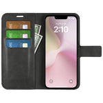 Til iPhone 17e / 16e Stand Cover Ridsefast Kalveskindsstruktur Læder Telefoncover