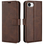 Til iPhone 17e / 16e Stand Cover Ridsefast Kalveskindsstruktur Læder Telefoncover