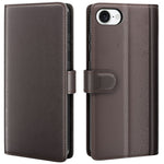 For iPhone 17e / 16e Case Genuine Split Leather Phone Cover with Wallet Stand