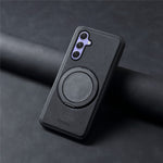 DENIOR A14 For Samsung Galaxy A55 5G Magnetic Case Rotary Kickstand Leather PC TPU Phone Cover