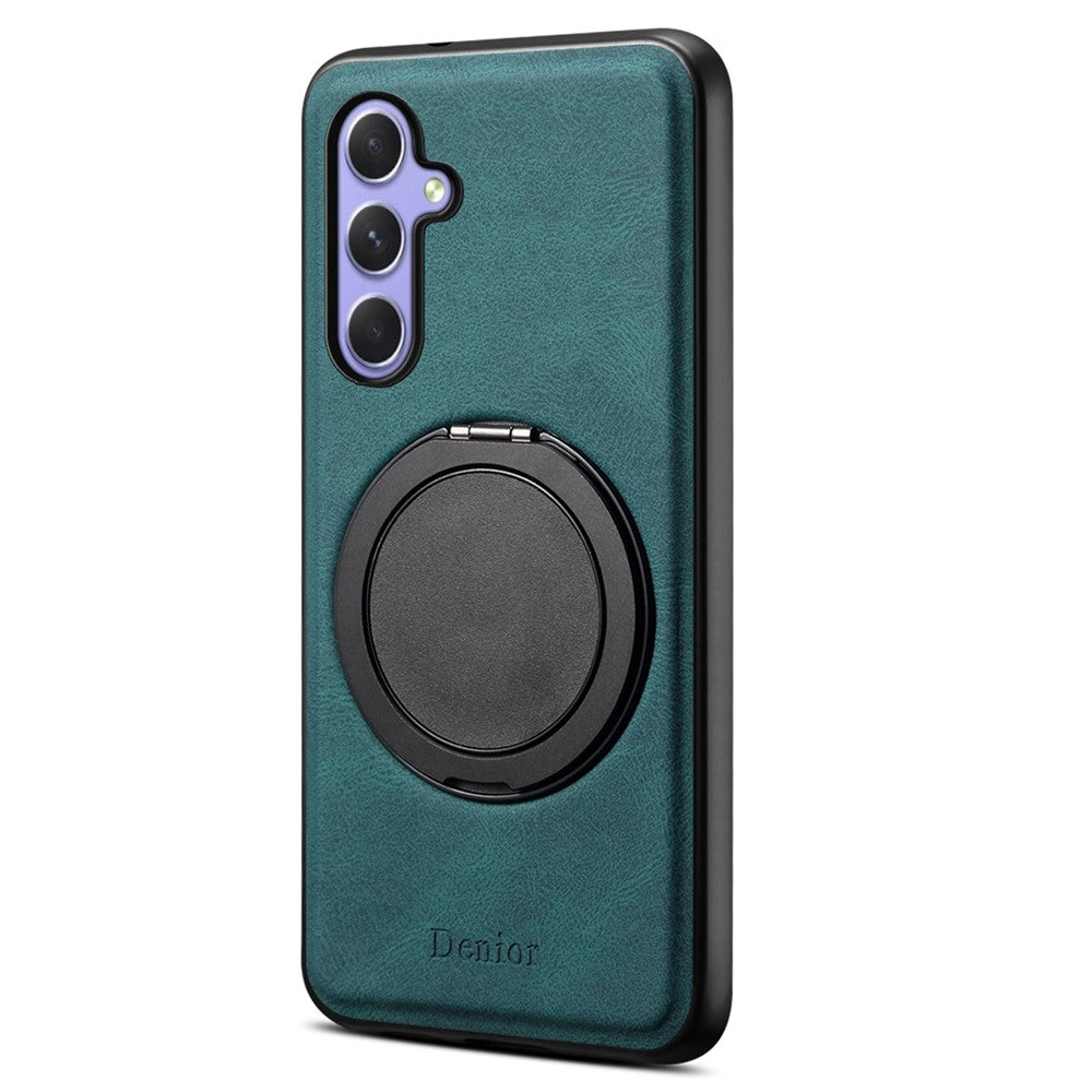 DENIOR A14 For Samsung Galaxy A55 5G Magnetic Case Rotary Kickstand Leather PC TPU Phone Cover