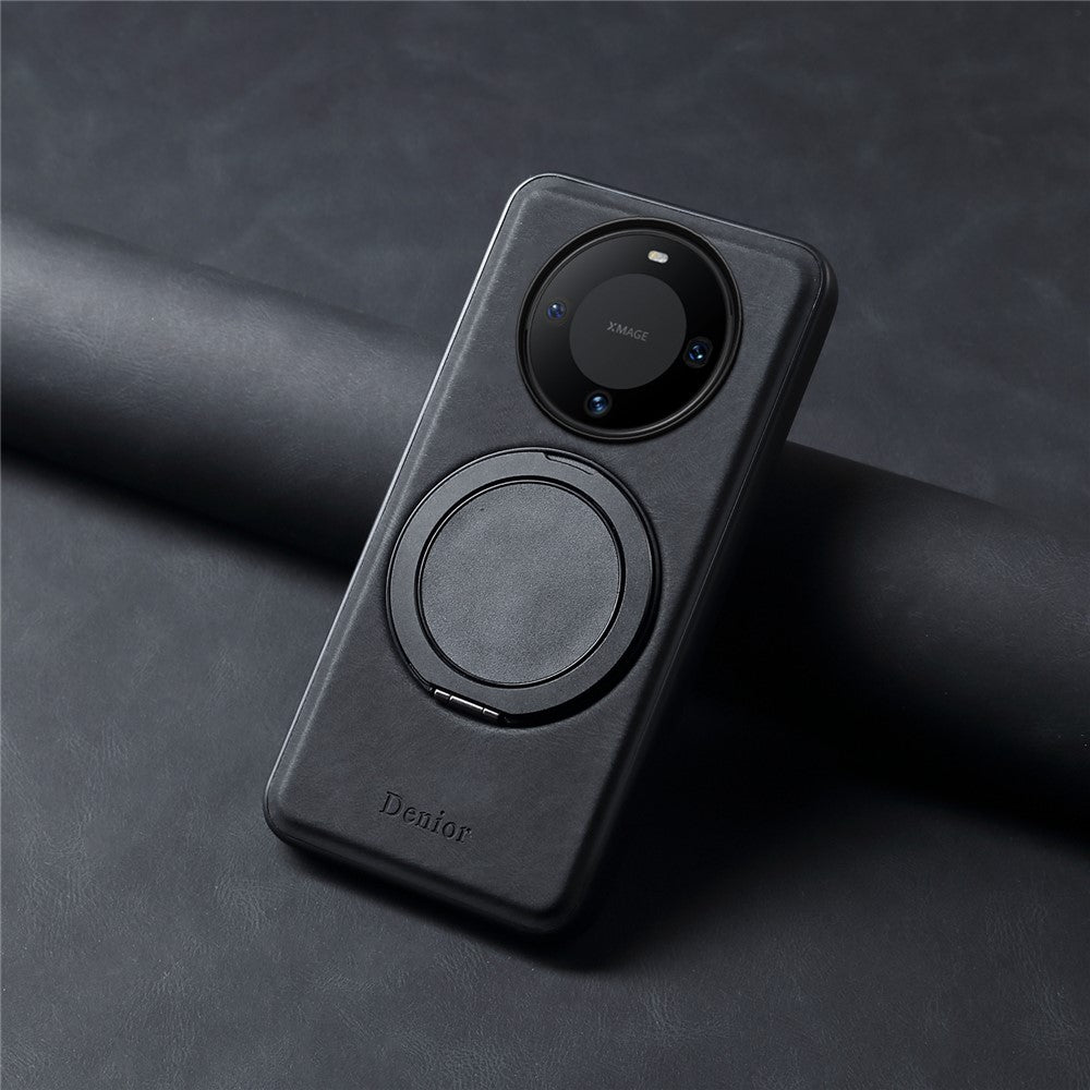 DENIOR A14 För Huawei Mate 60 Magnetiskt Skal Roterande Stativ Läder PC TPU mobilskal