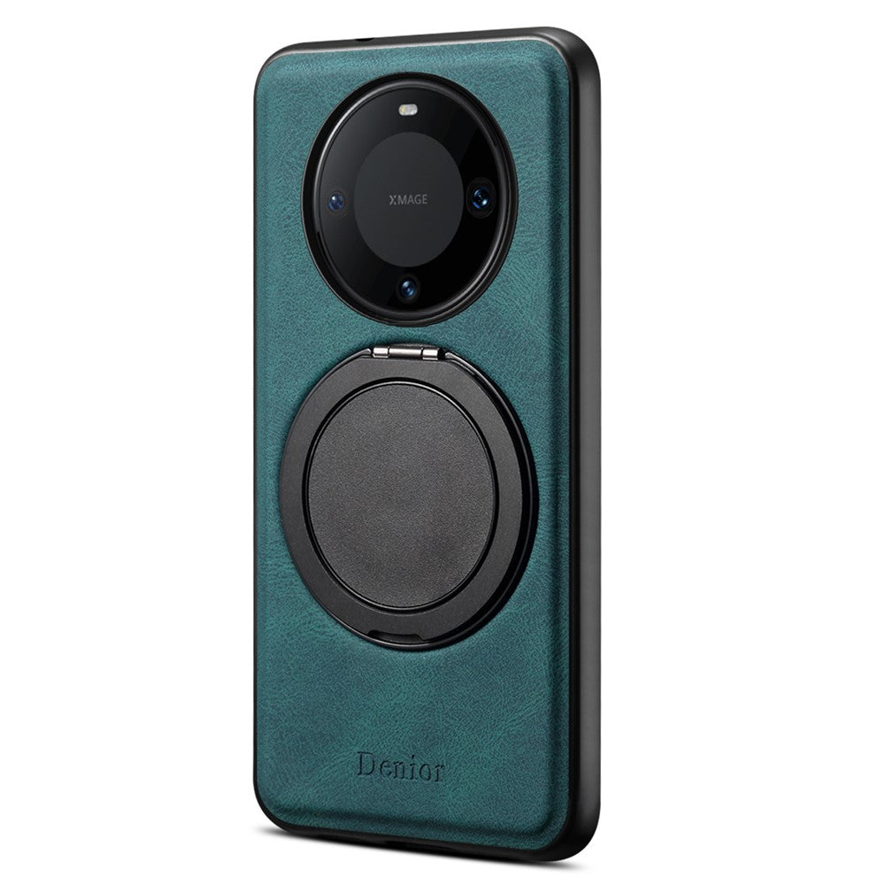 DENIOR A14 For Huawei Mate 60 Pro / Mate 60 Pro+ Magnetic Case Rotary Kickstand Leather PC TPU Phone Cover