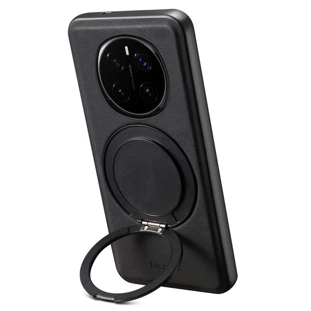 DENIOR A14 For Honor Magic7 Pro 5G Magnetic Case Rotary Kickstand Leather PC TPU Phone Cover