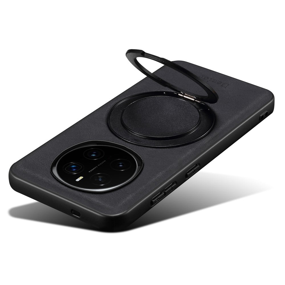 DENIOR A14 For Honor Magic7 Pro 5G Magnetic Case Rotary Kickstand Leather PC TPU Phone Cover