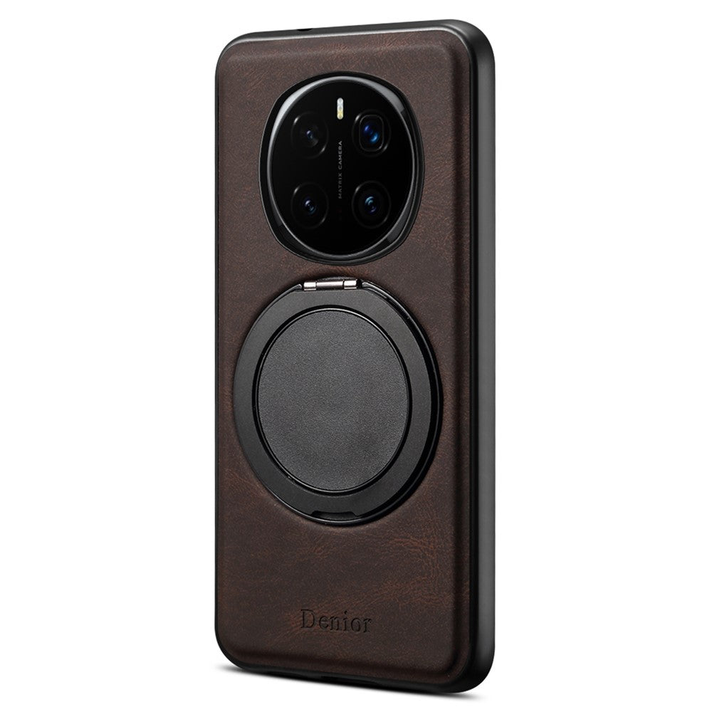 DENIOR A14 For Honor Magic7 Pro 5G Magnetic Case Rotary Kickstand Leather PC TPU Phone Cover