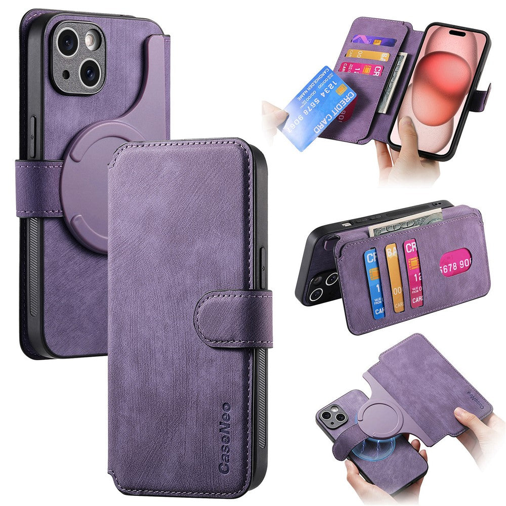 CASENEO For iPhone 14 Plus Magnetic Case  Detachable Leather Phone Wallet Cover