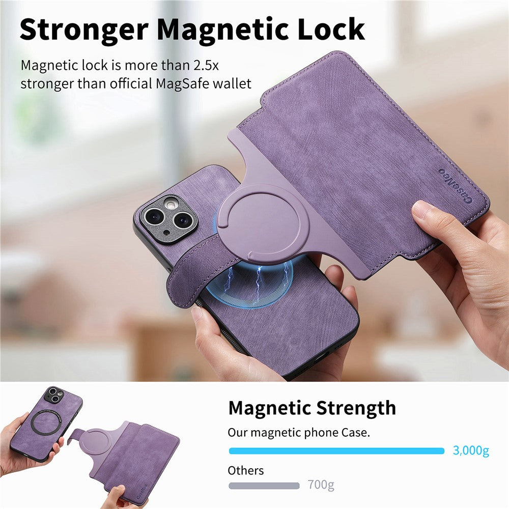 CASENEO For iPhone 14 Plus Magnetic Case  Detachable Leather Phone Wallet Cover