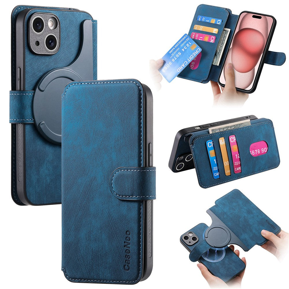 CASENEO For iPhone 14 Plus Magnetic Case  Detachable Leather Phone Wallet Cover