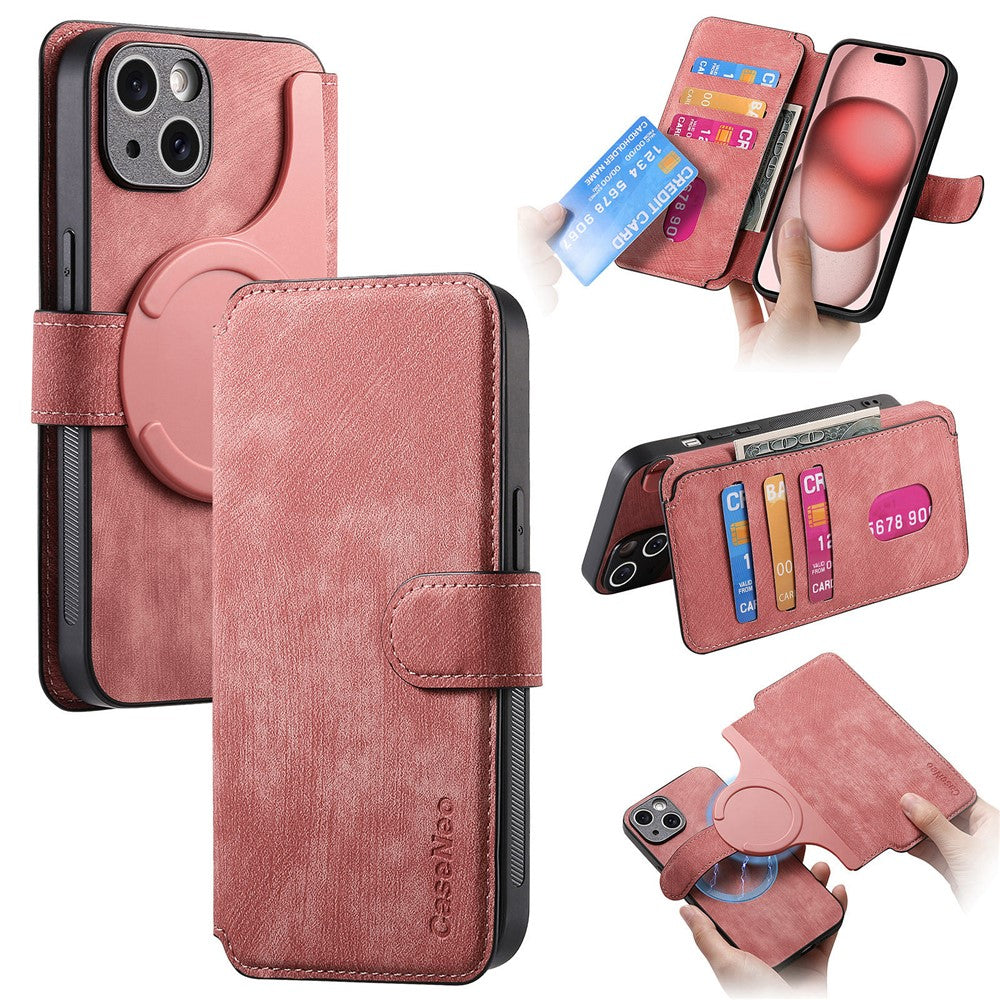 CASENEO For iPhone 14 Plus Magnetic Case  Detachable Leather Phone Wallet Cover