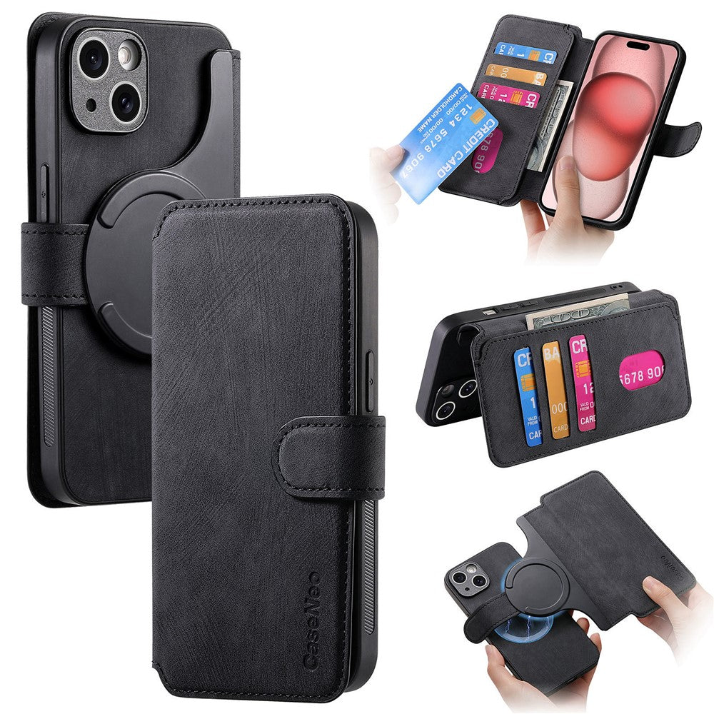 CASENEO For iPhone 14 Plus Magnetic Case  Detachable Leather Phone Wallet Cover