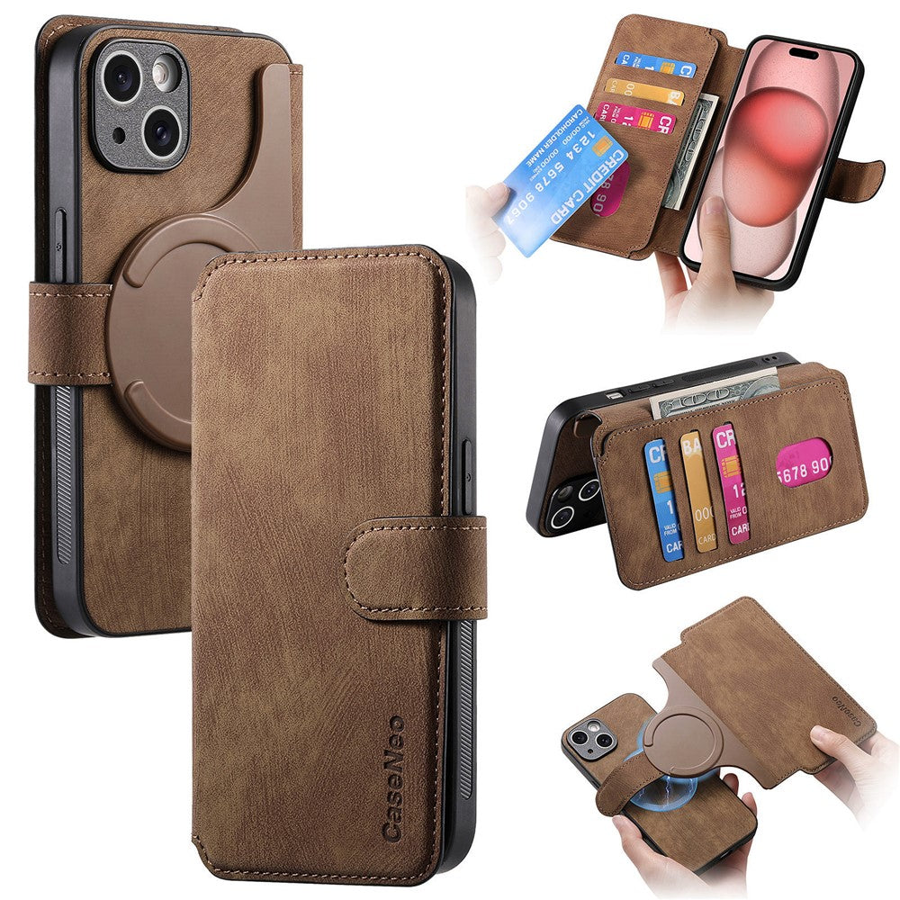 CASENEO For iPhone 14 Plus Magnetic Case  Detachable Leather Phone Wallet Cover