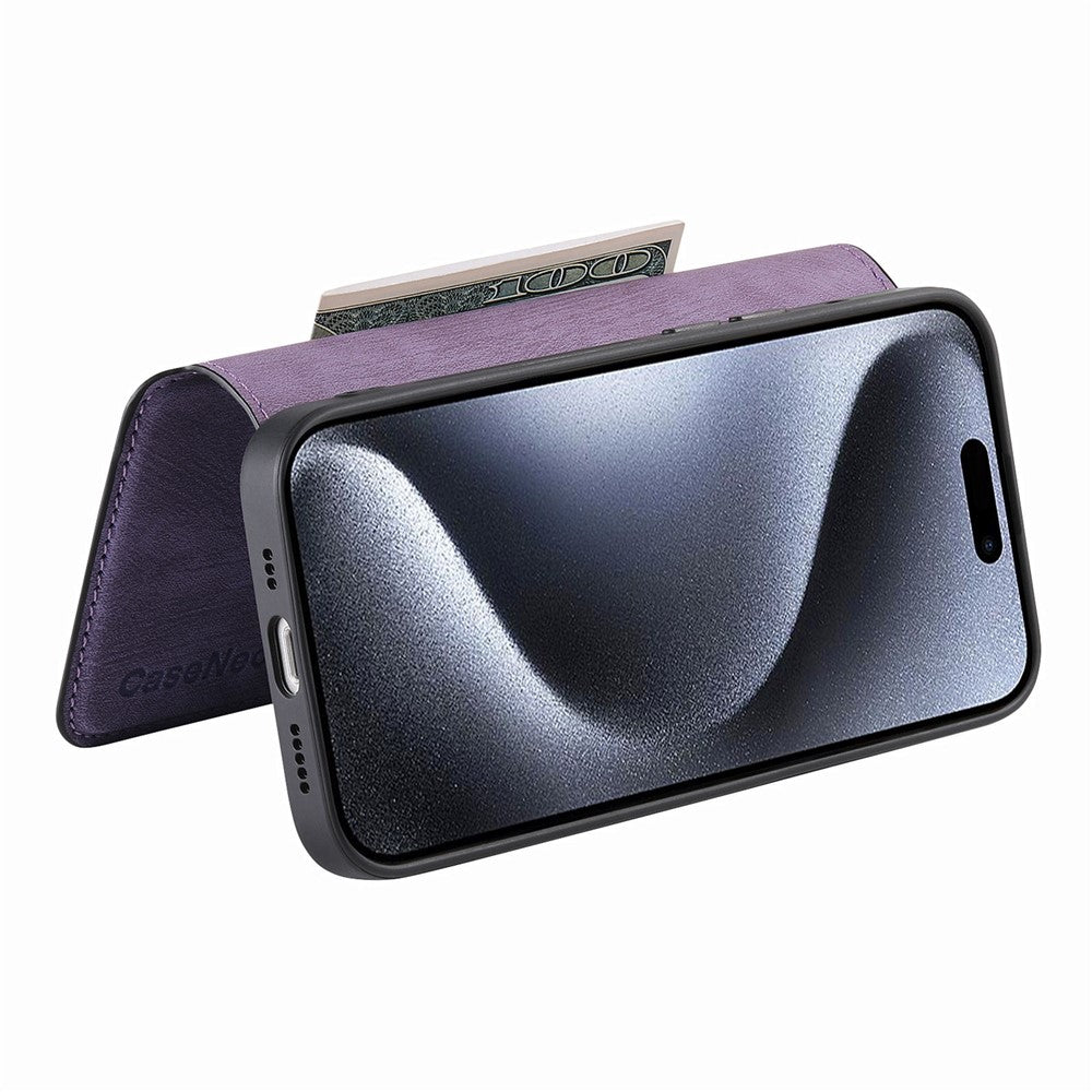 CASENEO For iPhone 15 Pro Max Magnetic Case  Detachable Leather Phone Wallet Cover