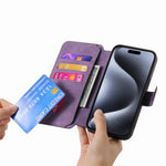 CASENEO For iPhone 15 Pro Max Magnetic Case  Detachable Leather Phone Wallet Cover