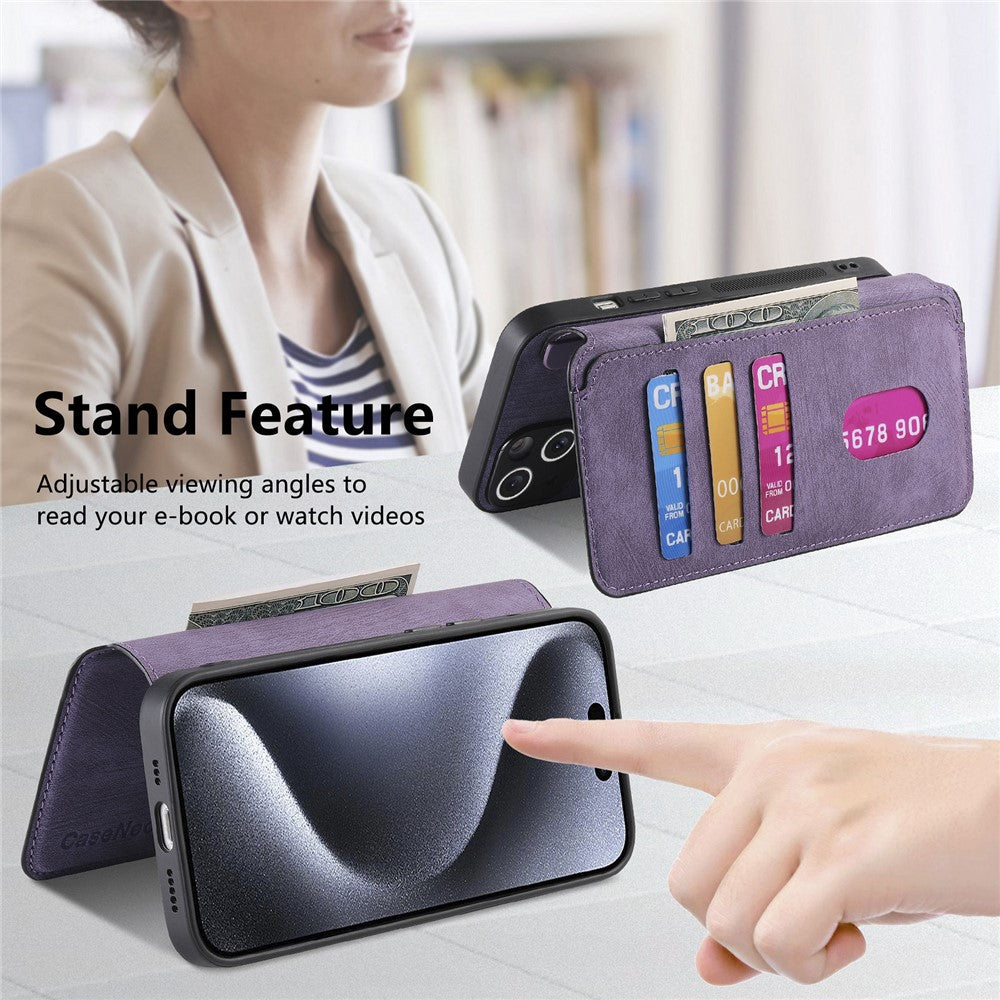 CASENEO For iPhone 15 Pro Max Magnetic Case  Detachable Leather Phone Wallet Cover