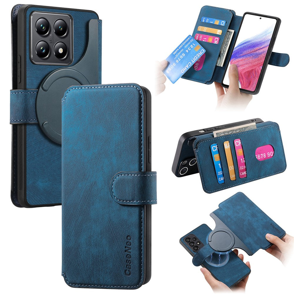 CASENEO For Xiaomi 14T Pro Magnetic Case  Detachable Leather Phone Wallet Cover