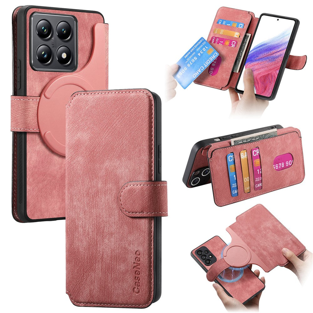 CASENEO For Xiaomi 14T Pro Magnetic Case  Detachable Leather Phone Wallet Cover