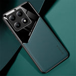 For Xiaomi 14T Case Leather Coated PC+TPU Phone Back Cover