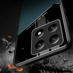 For Xiaomi 14T Case Leather Coated PC+TPU Phone Back Cover
