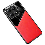 For Xiaomi 14T Case Leather Coated PC+TPU Phone Back Cover