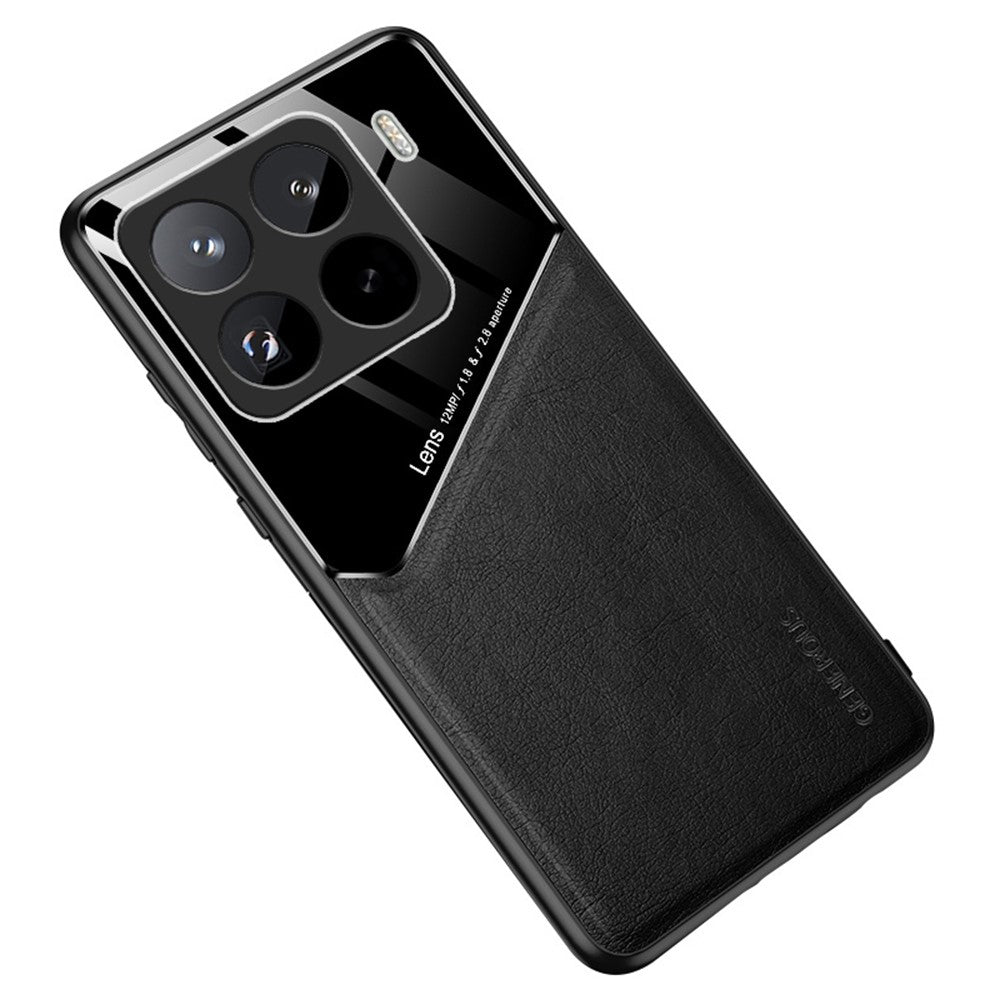 For Xiaomi 15 Pro Case Leather Coated PC+TPU Phone Back Cover