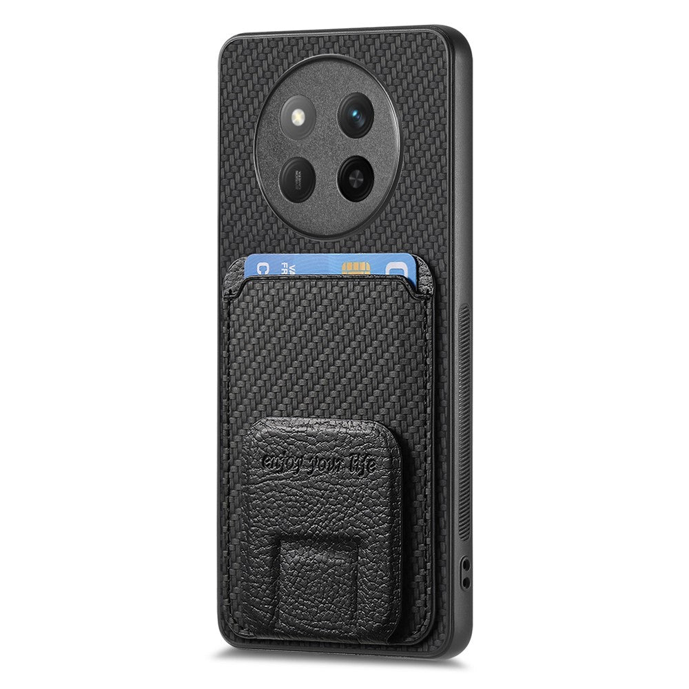 For Honor Magic7 Lite 5G / X9c 5G / X60 Pro 5G Case Card Holder Carbon Fiber Texture Leather Coated TPU Phone Cover