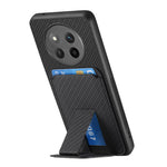 For Honor Magic7 Lite 5G / X9c 5G / X60 Pro 5G Case Card Holder Carbon Fiber Texture Leather Coated TPU Phone Cover