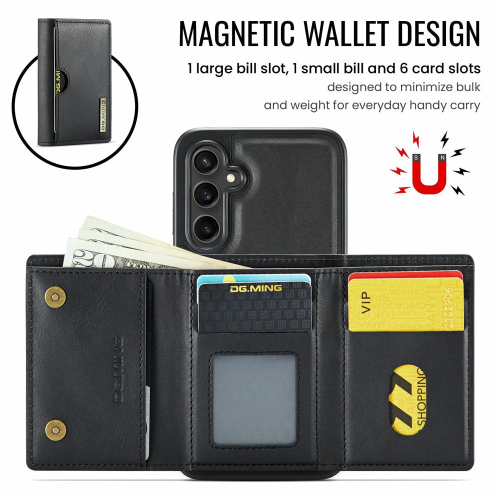 DG.MING M6-serien til Samsung Galaxy S24 FE Etui Magnetisk pung PU + PC + TPU telefoncover