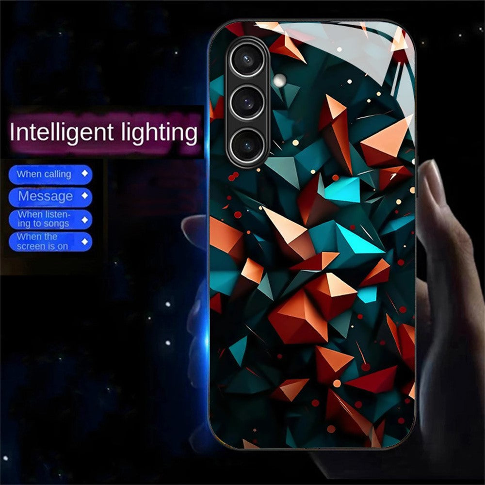 For Samsung Galaxy A56 5G Case Call Flash Series Pattern Printing Tempered Glass + TPU Combo Phone Case