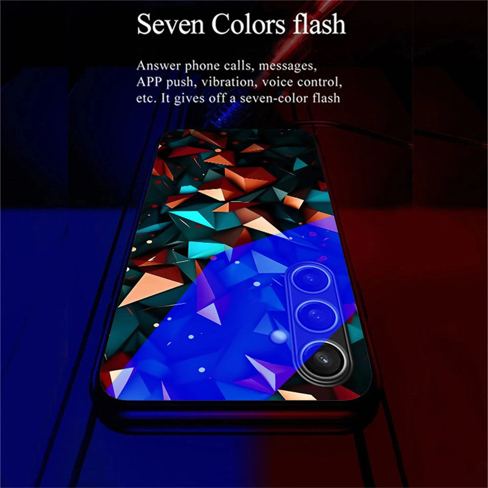 For Samsung Galaxy A56 5G Case Call Flash Series Pattern Printing Tempered Glass + TPU Combo Phone Case