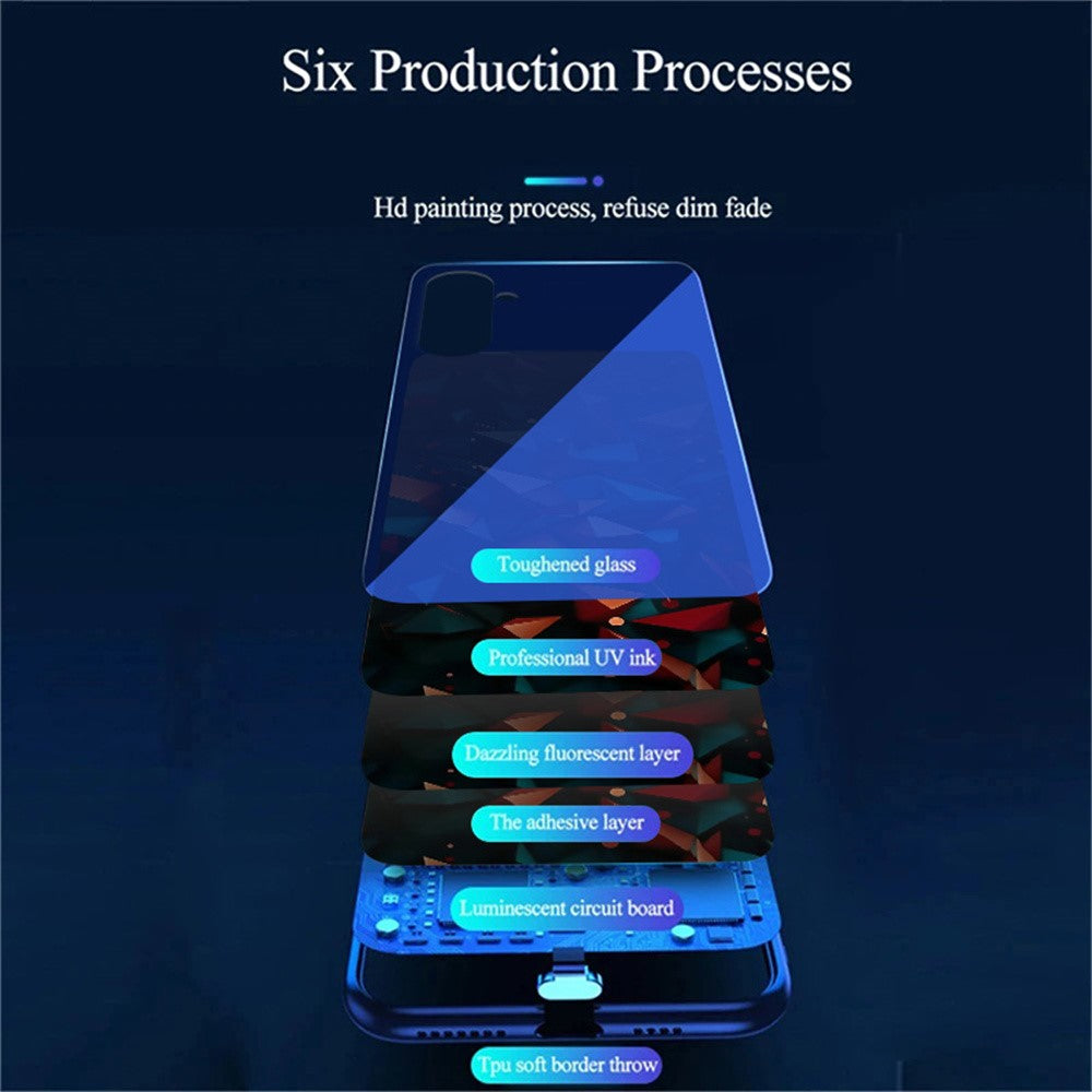 For Samsung Galaxy A56 5G Case Call Flash Series Pattern Printing Tempered Glass + TPU Combo Phone Case
