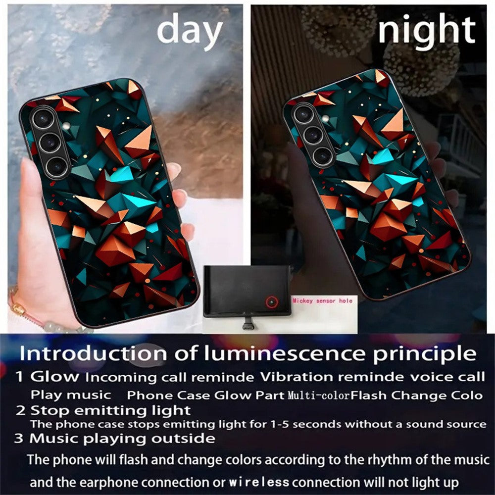 For Samsung Galaxy A56 5G Case Call Flash Series Pattern Printing Tempered Glass + TPU Combo Phone Case