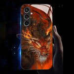 For Samsung Galaxy A56 5G Case Call Flash Series Pattern Printing Tempered Glass + TPU Combo Phone Case