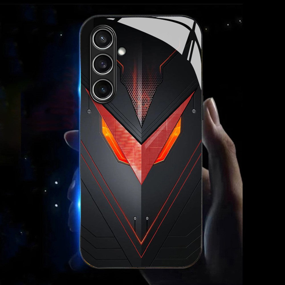 For Samsung Galaxy A56 5G Case Call Flash Series Pattern Printing Tempered Glass + TPU Combo Phone Case