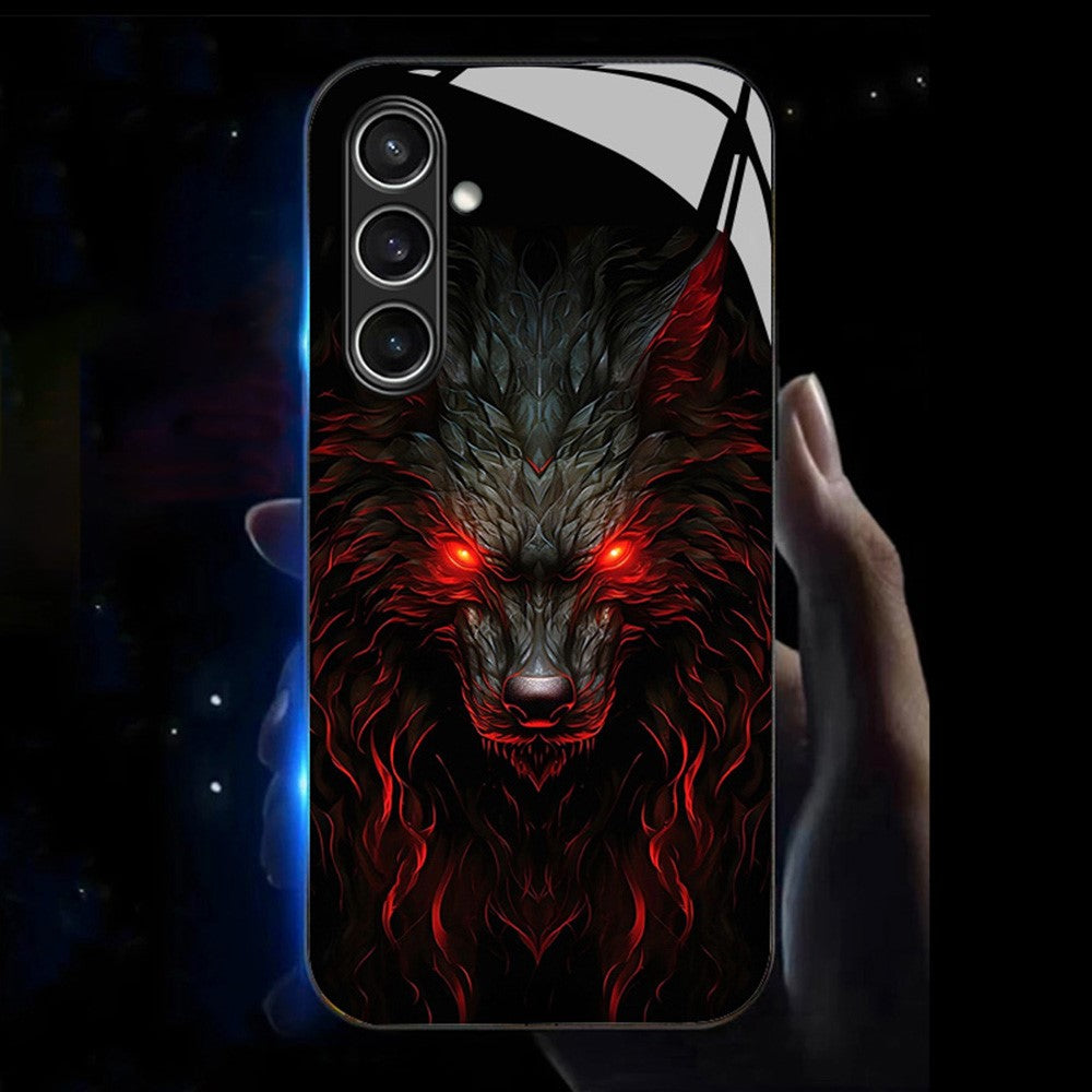For Samsung Galaxy A56 5G Case Call Flash Series Pattern Printing Tempered Glass + TPU Combo Phone Case