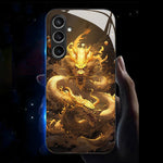 For Samsung Galaxy A56 5G Case Call Flash Series Pattern Printing Tempered Glass + TPU Combo Phone Case