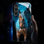 For Samsung Galaxy A56 5G Case Call Flash Series Pattern Printing Tempered Glass + TPU Combo Phone Case
