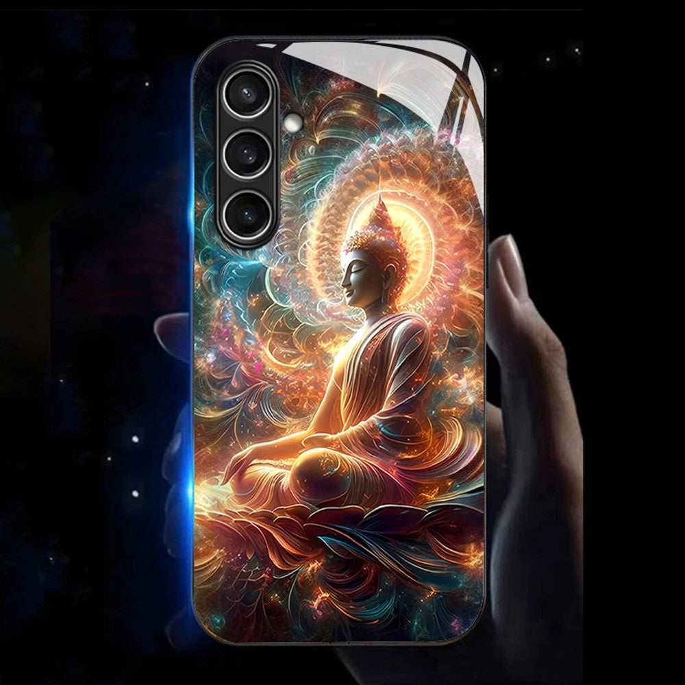 For Samsung Galaxy A56 5G Case Call Flash Series Pattern Printing Tempered Glass + TPU Combo Phone Case