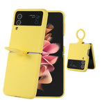 For Samsung Galaxy Z Flip4 5G Liquid Silicone Folding Phone Case Finger Ring Holder Anti-scratch Protective Cover