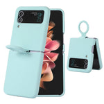 For Samsung Galaxy Z Flip4 5G Liquid Silicone Folding Phone Case Finger Ring Holder Anti-scratch Protective Cover