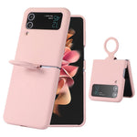 For Samsung Galaxy Z Flip4 5G Liquid Silicone Folding Phone Case Finger Ring Holder Anti-scratch Protective Cover