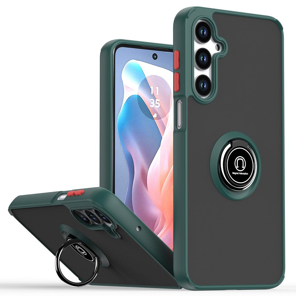 Til Samsung Galaxy A16 5G / 4G Cover PC + TPU Ring Kickstand Anti Drop Telefonbagcover