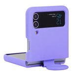 For Samsung Galaxy Z Flip3 5G Liquid Silicone Phone Case Drop-proof Folding Protective Cover with Finger Ring Holder